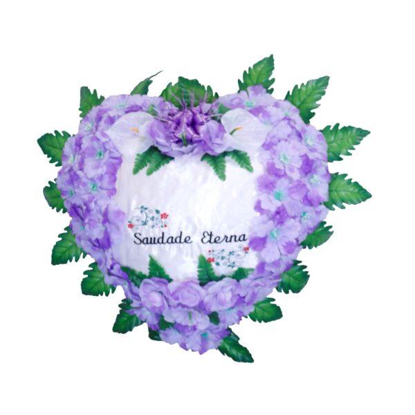 COROA CORAÇÃO BORDADA 80cm