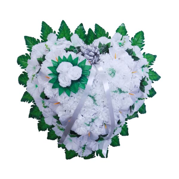 COROA CORAÇÃO COM LAÇO 80cm